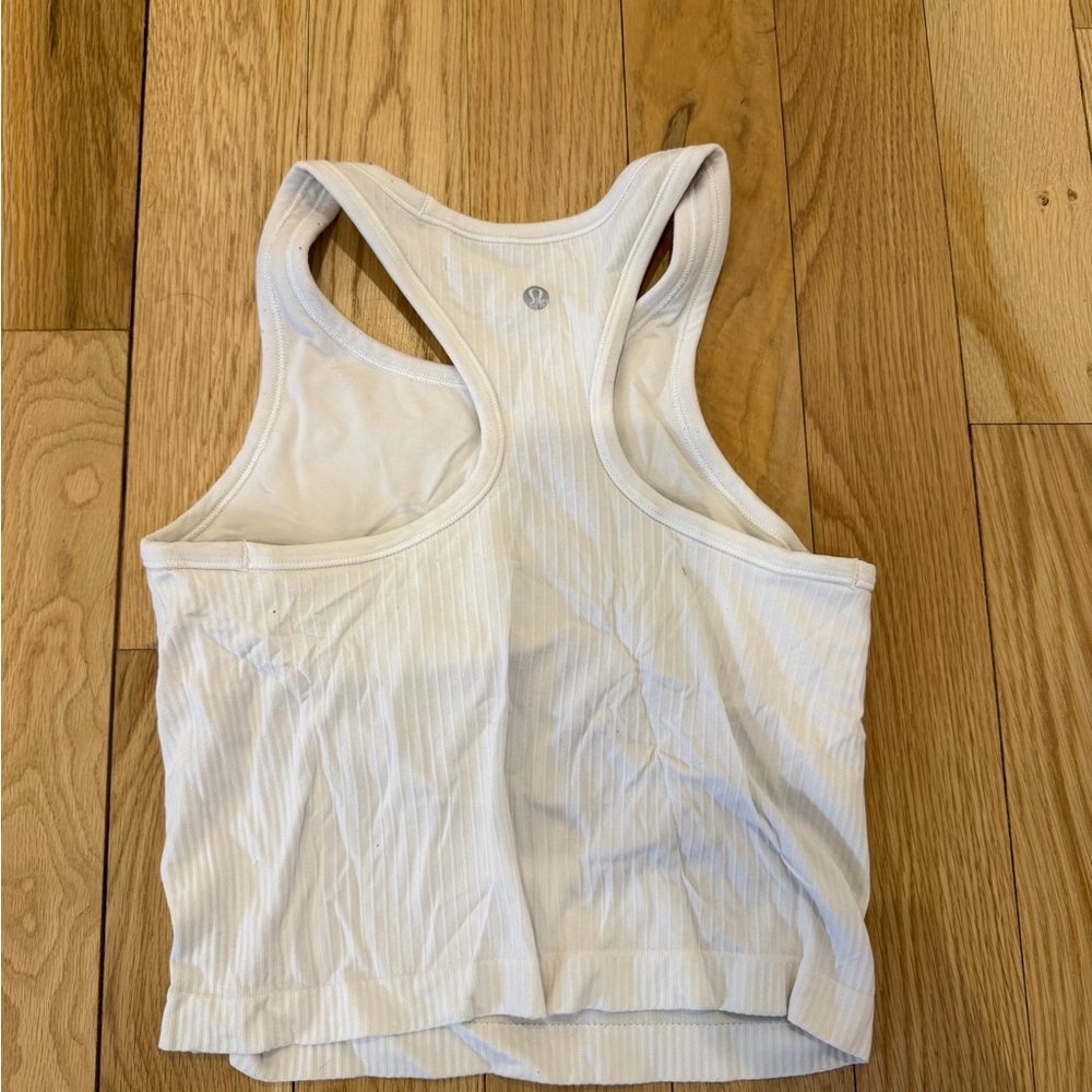 Lululemon White Ribbed Tank Top